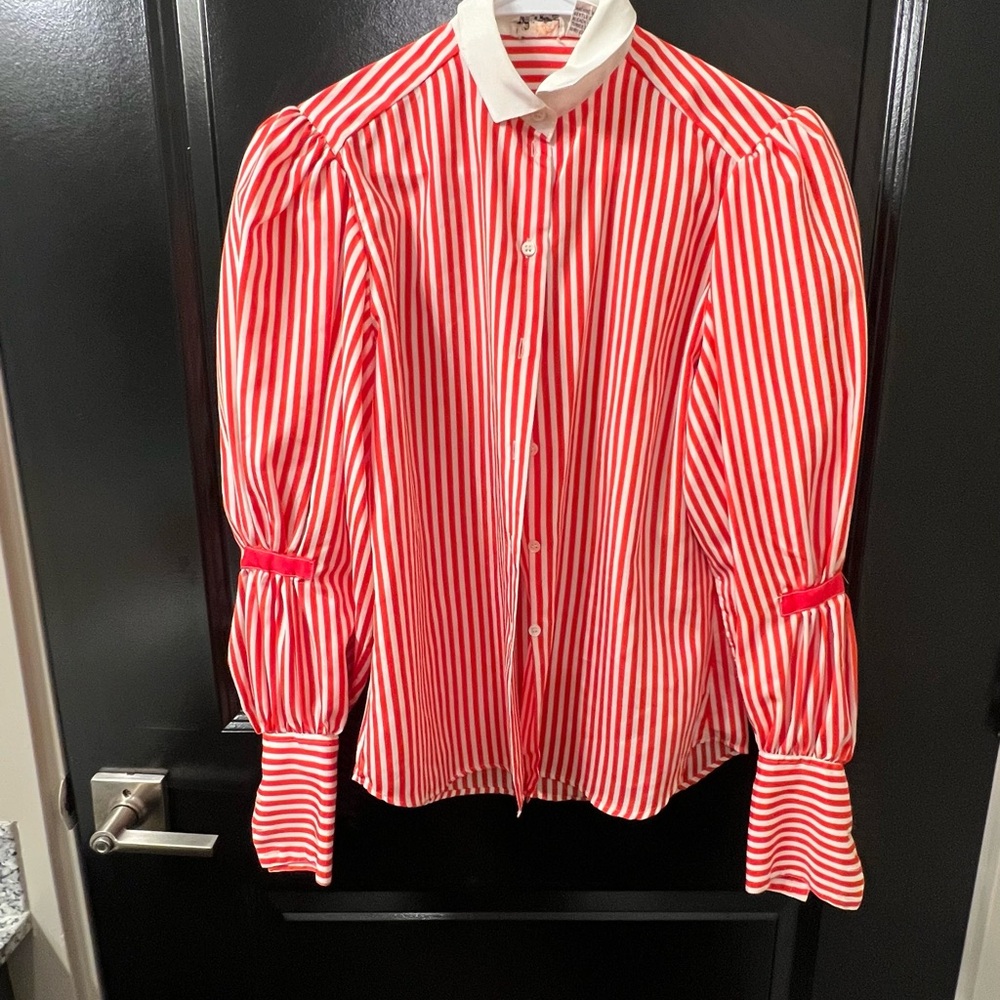 Liz Claiborne Red and White Striped Blouse